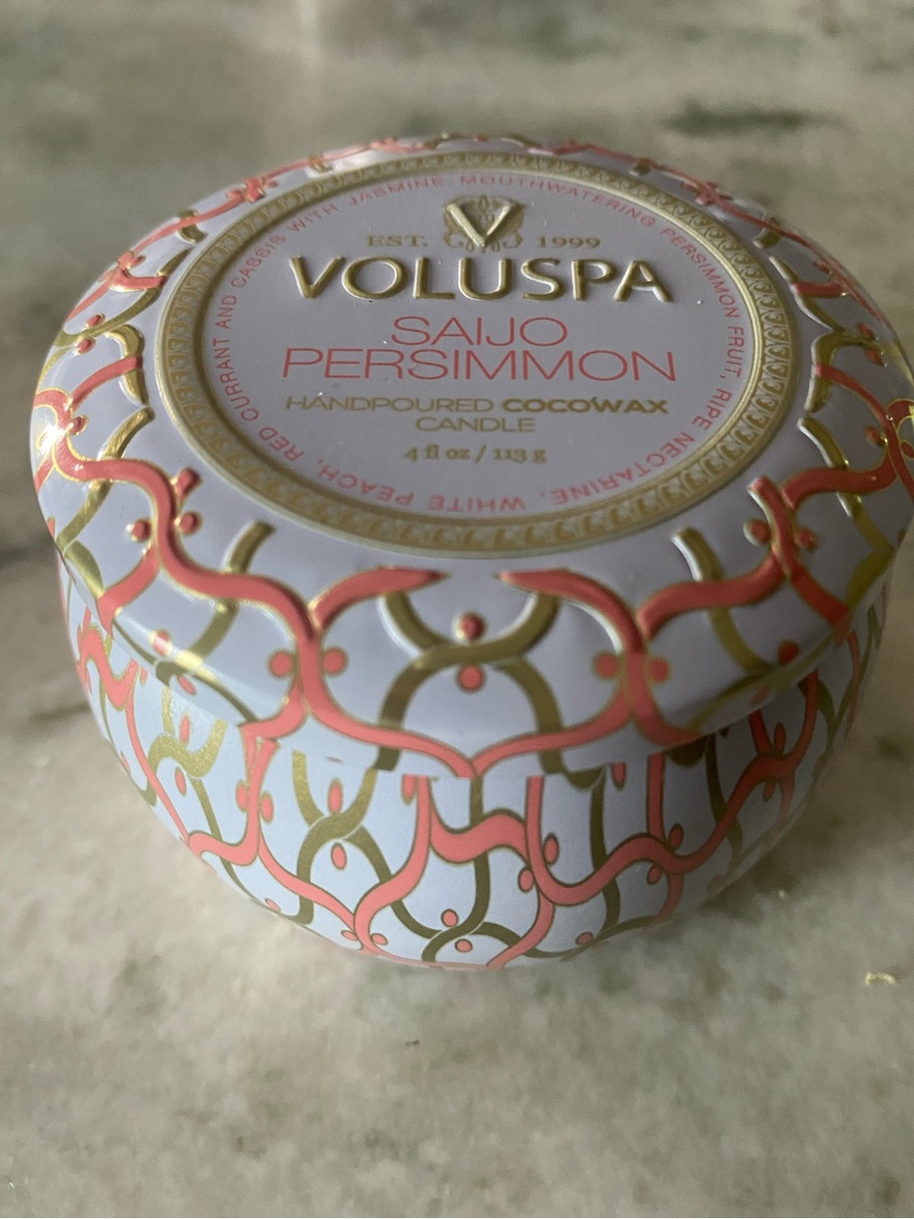 Voluspa “Saijo Persimmon” Tin Candle - 4oz